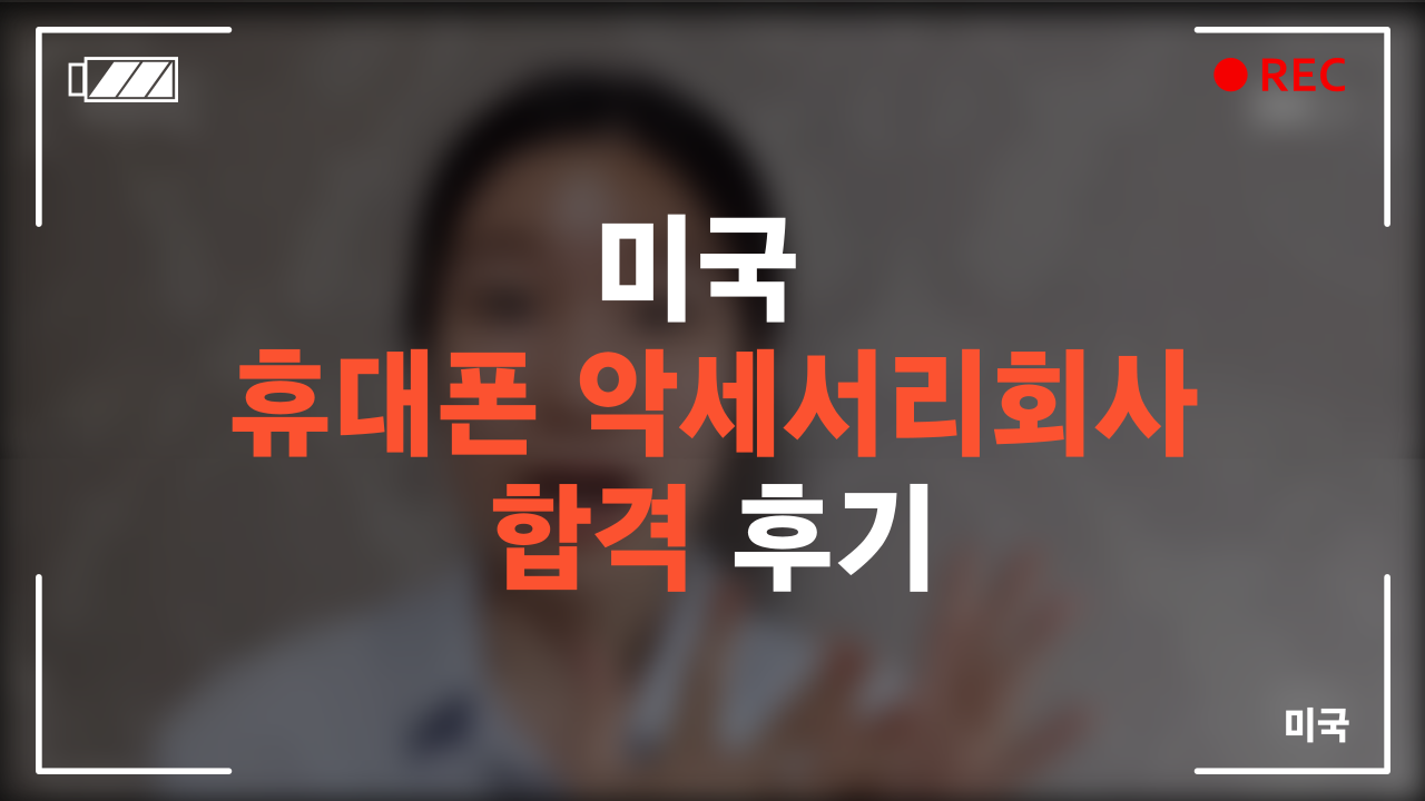 미국 휴대폰 악세서리회사 합격 후기