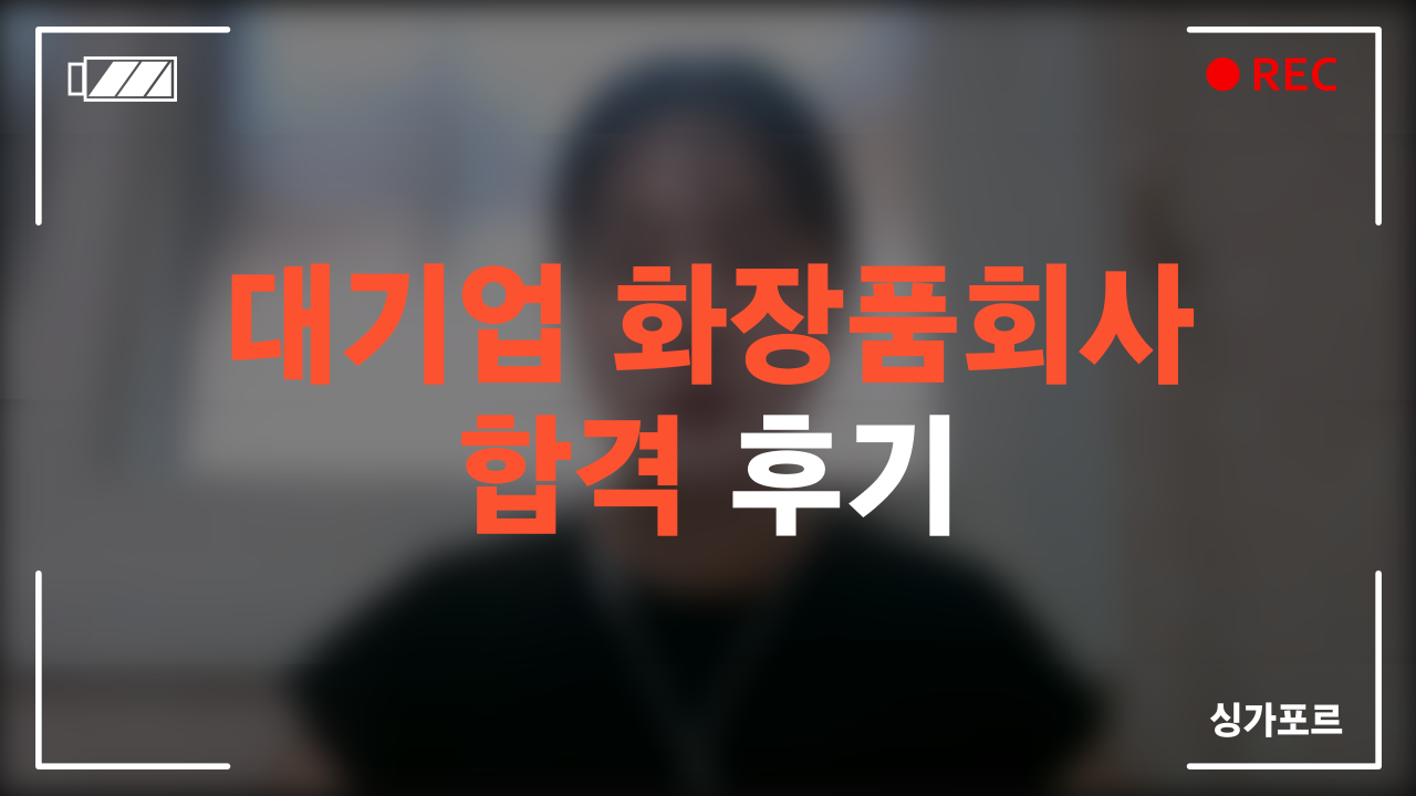 싱가포르 대기업 화장품회사 합격 후기